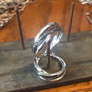 Sterling & marcasite hoop earrings